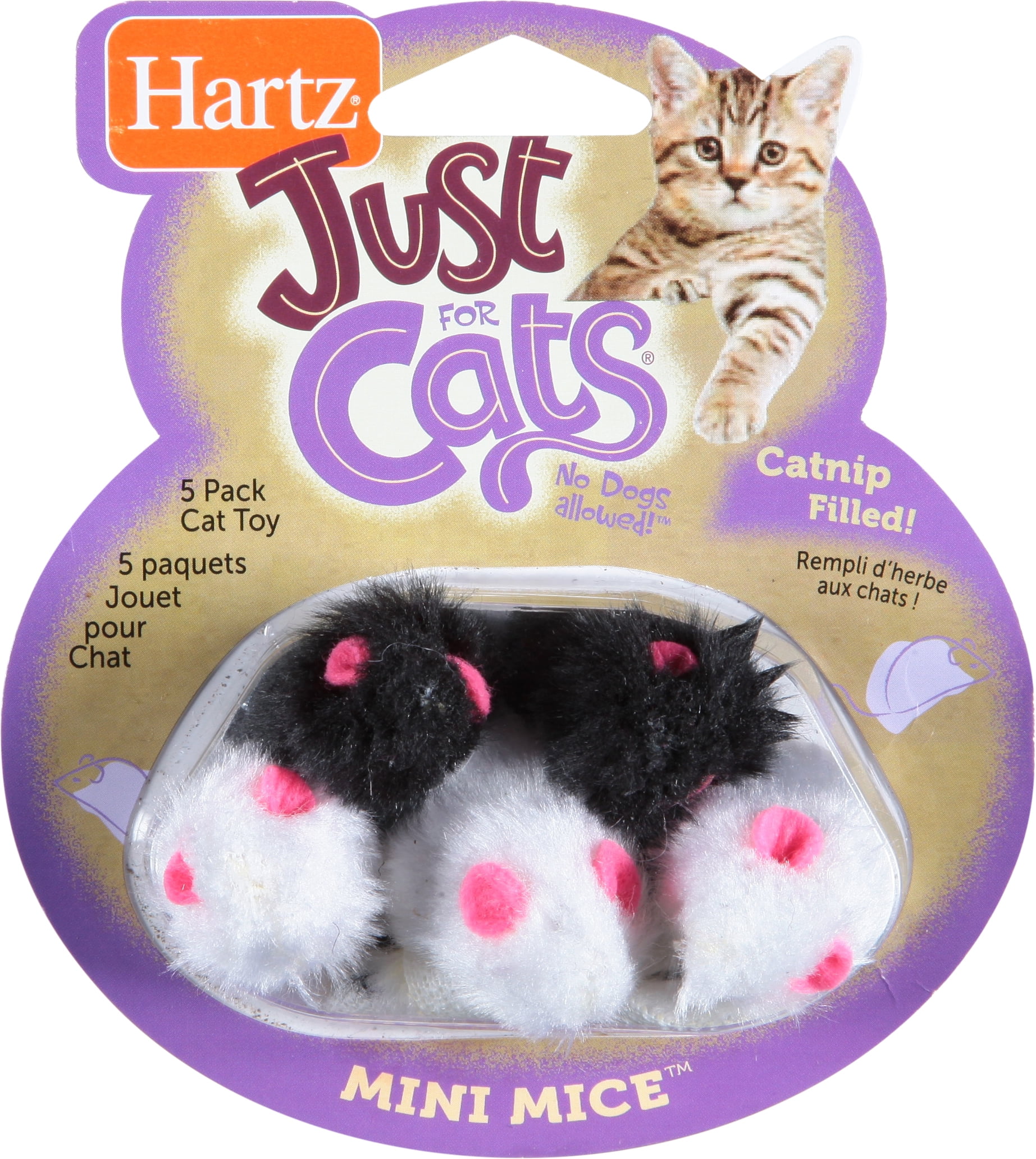Hartz Just For Cats Mini Mice Toy, Catnip Filled, 5 Ct