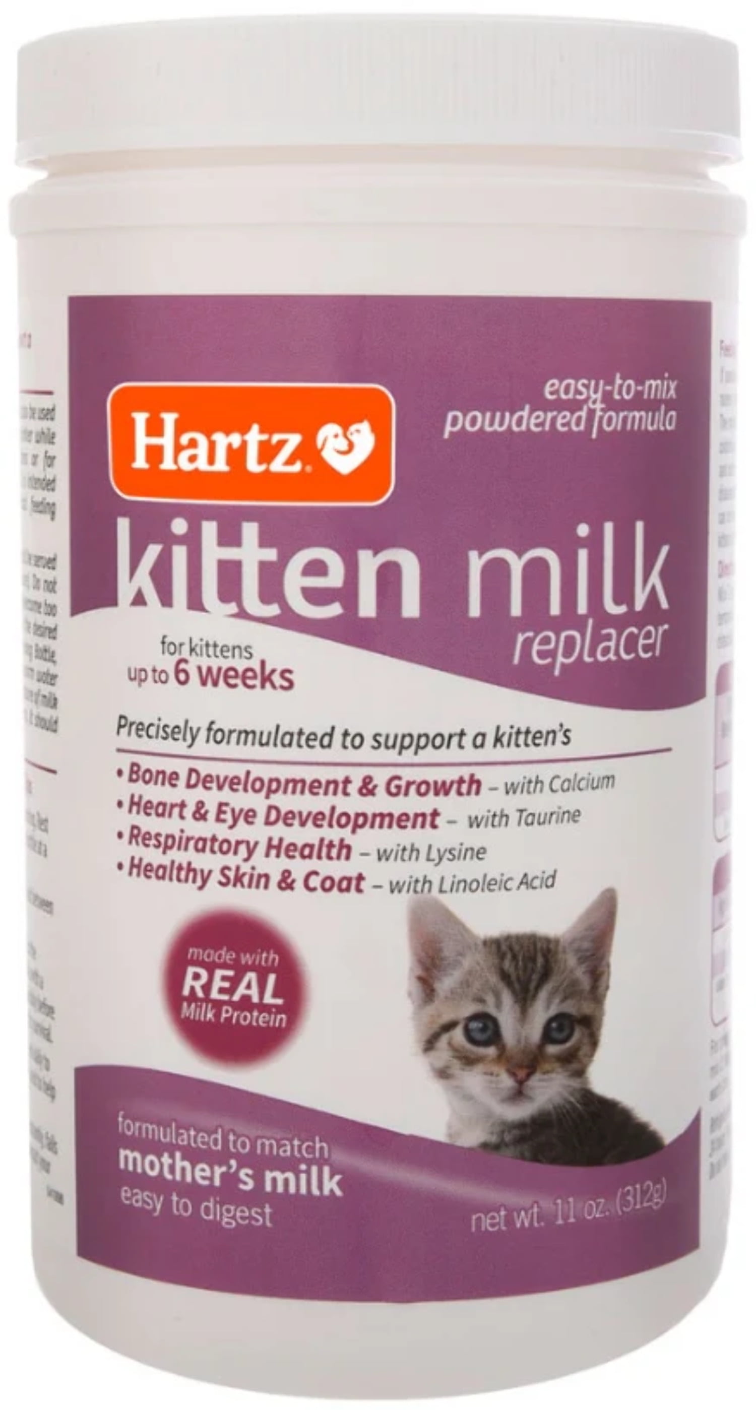 Hartz Kitten Milk Replacer Formulated for Optimal Growth and