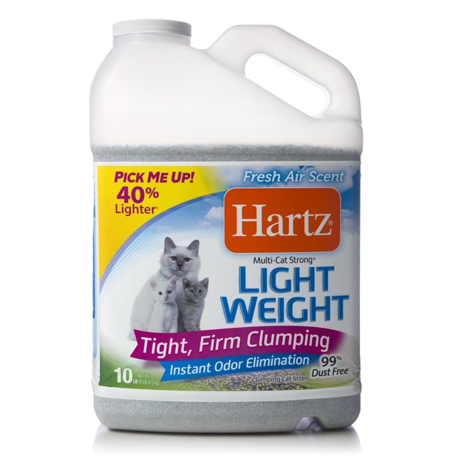 Hartz Light Weight MultiCat Strong Fresh Air Scent Clumping Cat Litter, 10lb