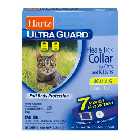 Hartz UltraGuard Flea and Tick Collar for Cats and Kittens, 7 Months Protection, 1 Collar