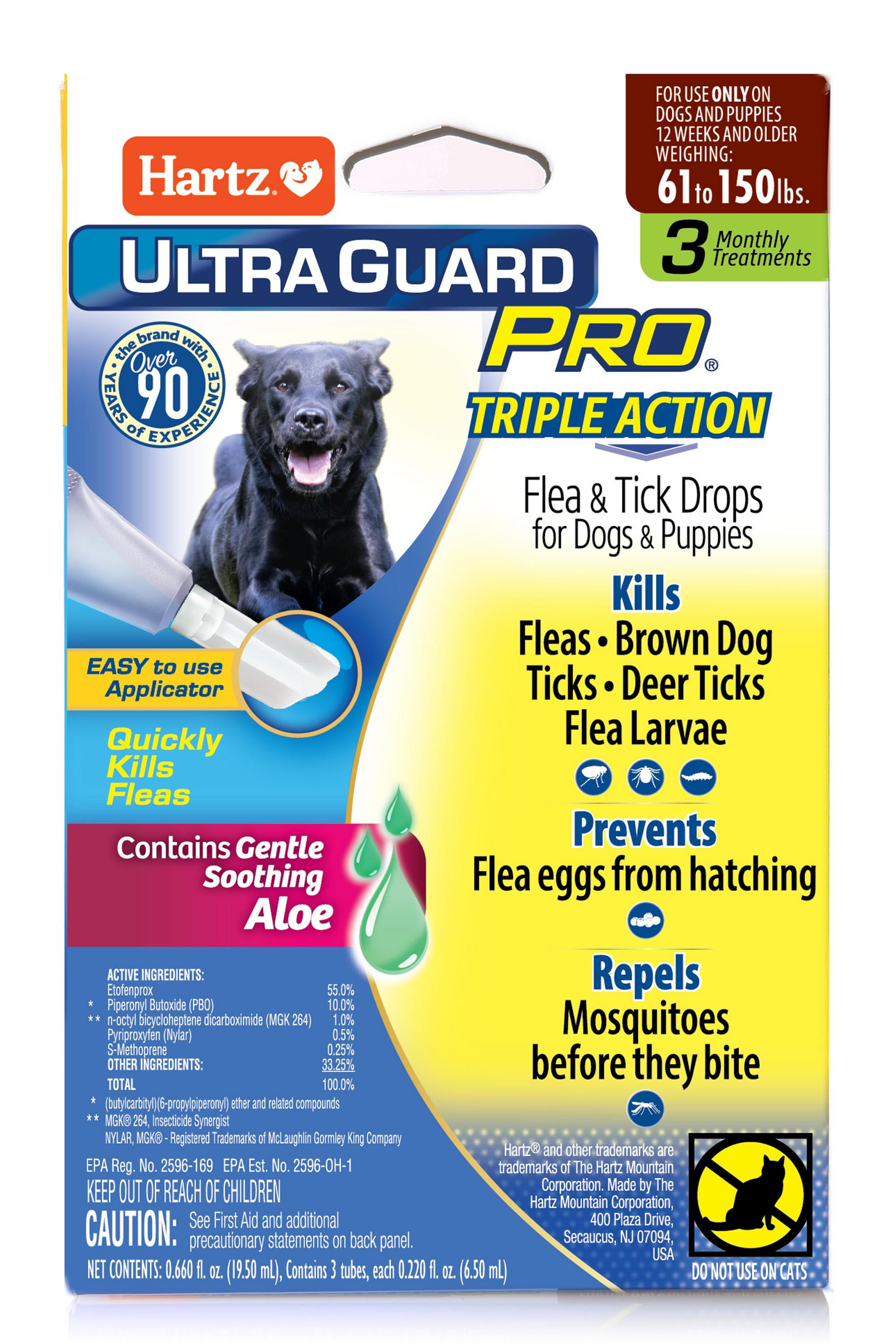Hartz UltraGuard Pro Flea And Tick Drops For Extra Large Dogs, 3 Monthly Treatments