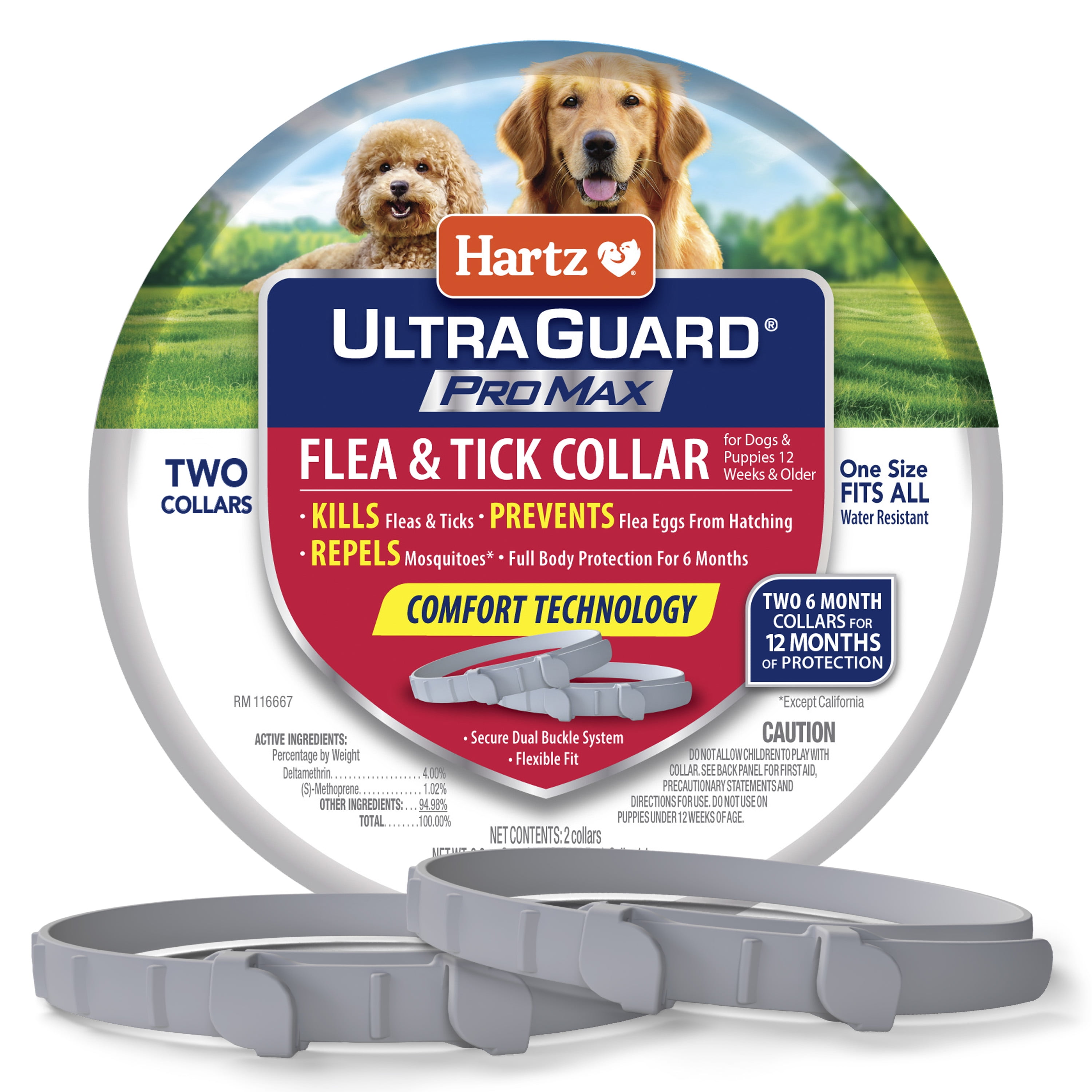 Hartz UltraGuard ProMax Flea Tick Collar for Dogs Puppies with