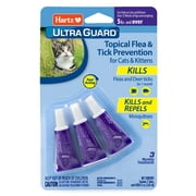 Hartz UltraGuard Topical Flea and Tick Prevention Treatment for Cats and Kittens, 3 Treatments