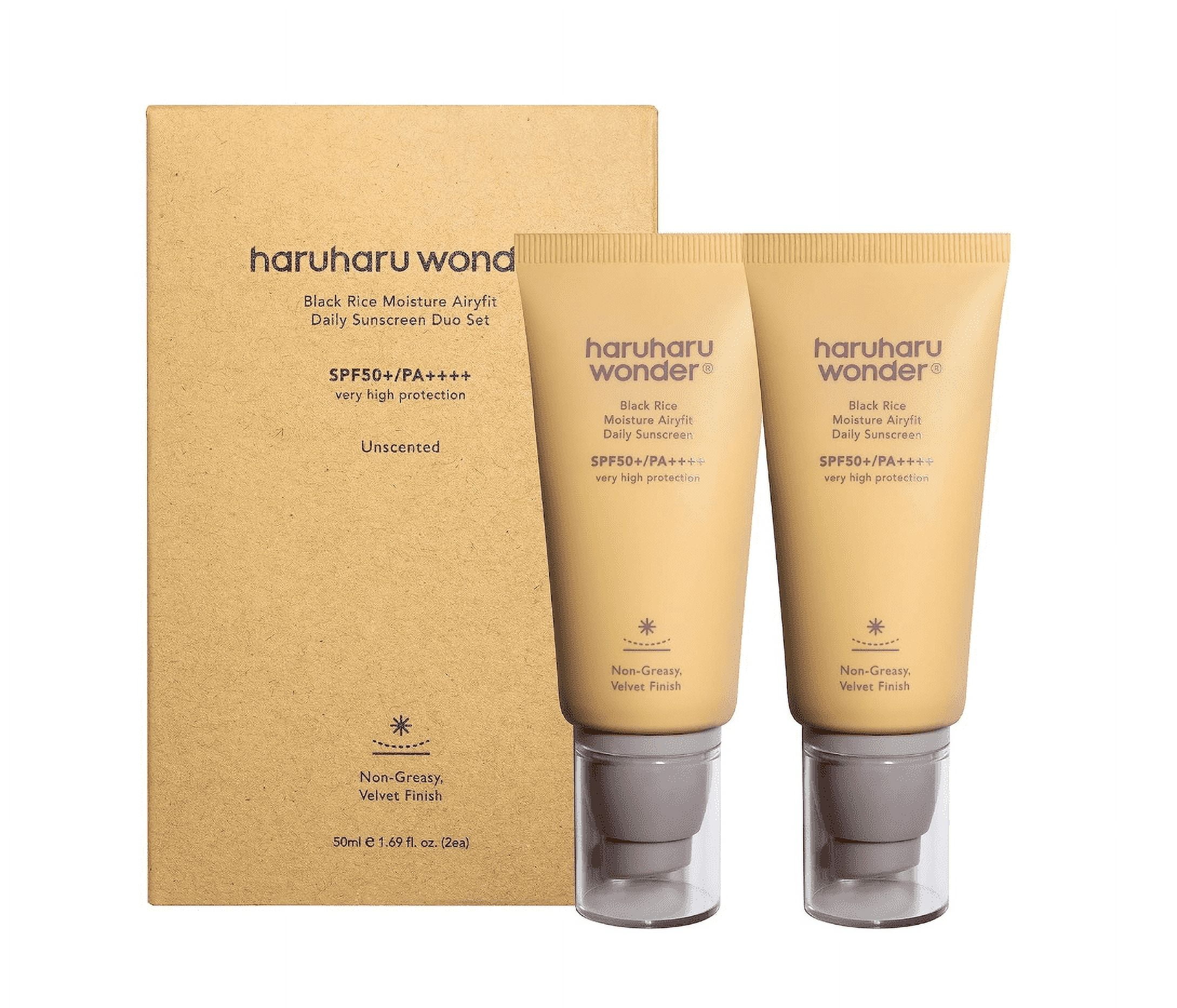 Haruharu Wonder Black Rice Moisture Airyfit Daily Sunscreen 1.69fl.oz (Pack of 2)