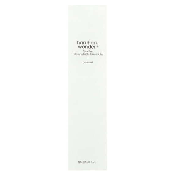 Haruharu Wonder®, Black Rice Triple AHA Gentle Cleansing Gel, Unscented, 3.38 fl oz (100 ml)