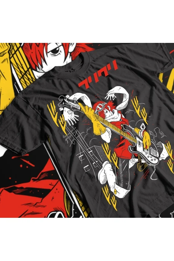 Haruko Haruhara Shirt - Anime FLCL Tshirt, Unisex Tee, Fooly Cooly Shirt Black