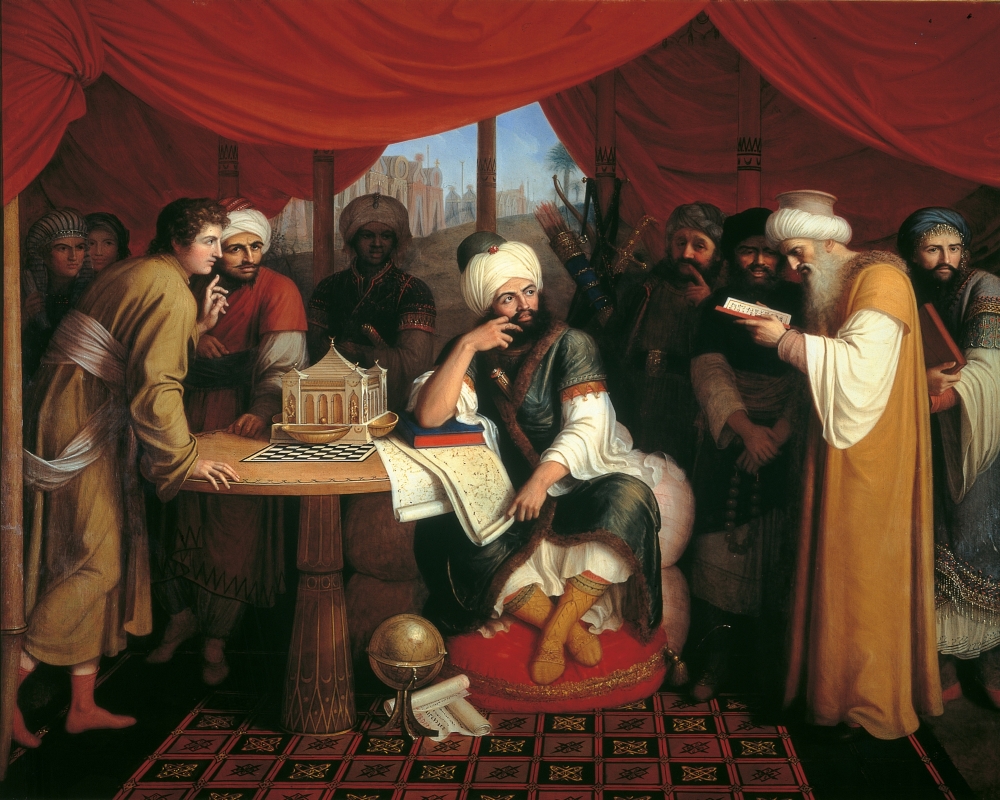 Harun Al-Rashid In His Tent With The Wise Men From The East Canvas Art - (24 x 18)