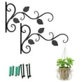 thumbnail image 1 of Harupink 2X Garden Basket Plants Hanger Hook BRACKETS WALL Pot HANGING Decoration Outdoor, 1 of 9