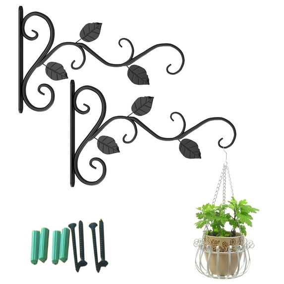 Harupink 2X Garden Basket Plants Hanger Hook BRACKETS WALL Pot HANGING Decoration Outdoor