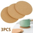 thumbnail image 1 of Harupink 3 Pcs Cork Pot Holder Heat Resistant Round Pans Stands Pad Coasters Worktop Saver Mats, 1 of 10
