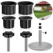 Harupink 6pcs Patio Umbrella Base Parts, Plastic Parasol Stand Replacement Parts, Wearproof Umbrella Base Bracket Hole Ring Cover & M8 Screws for Most Beach Backyard Balcony Umbrella Hole