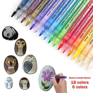 24 Colors Dual Tip Acrylic Paint Pens Markers, Paint Pens for Rock Painting,  Wood Slices, Canvas, Stone, Glass, Easter Egg, Ceramic Surfaces, DIY Crafts  Making Art Supplies(Fine Tip & Medium Tip) 