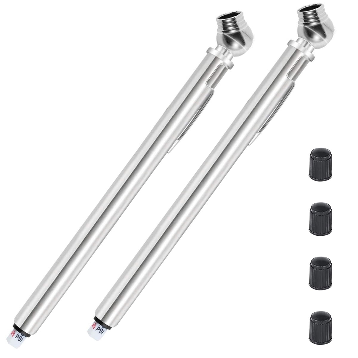 Harupink 2-Pack Pencil Tire Pressure Gauge, 10-50 PSI/kPA, with Chrome ...