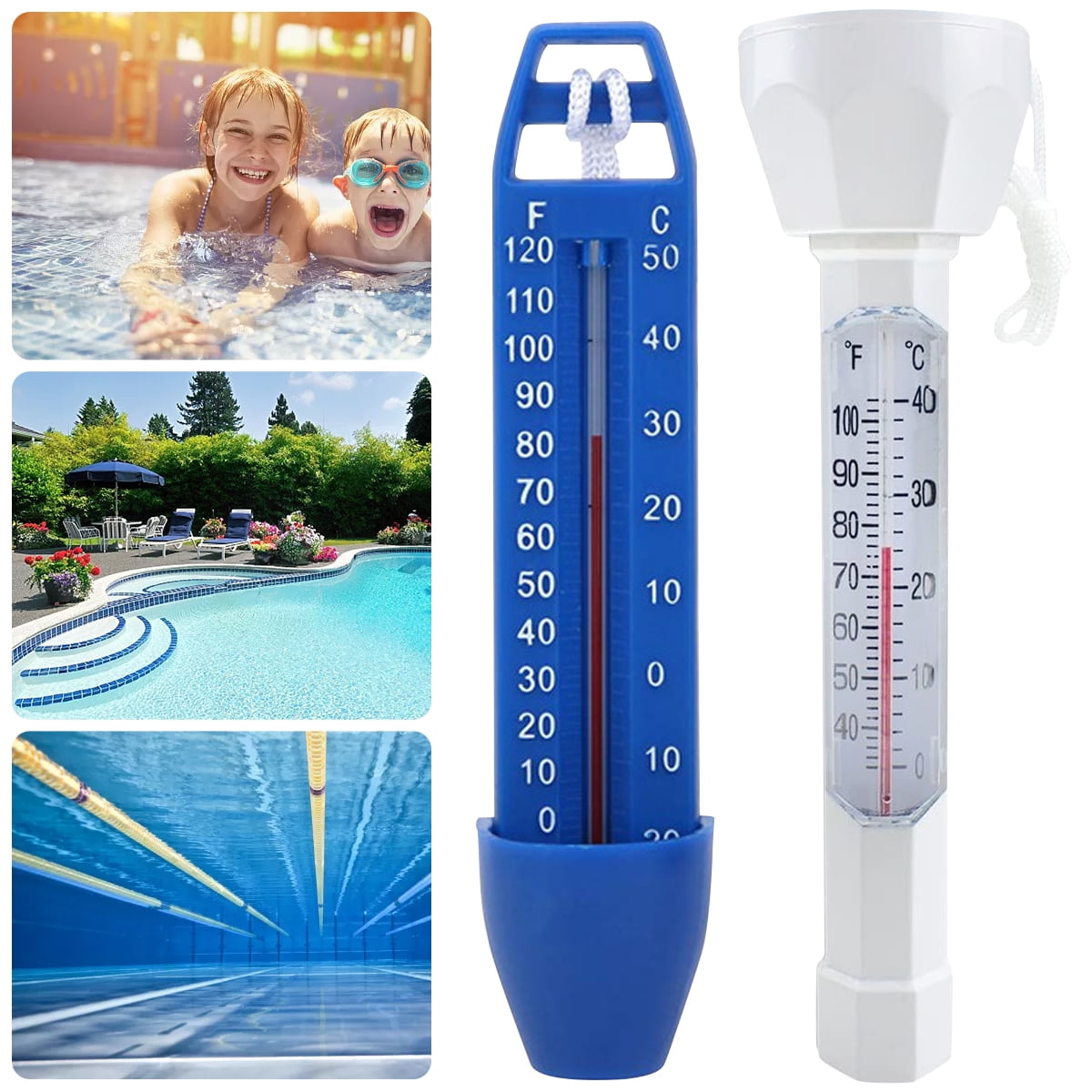 Harupink Pool Thermometer Floating Buoy Pool Thermometer with Large EZ Read  Display Water Temperature Test Tube Fahrenheit & Celsius Supported for  Swimming Pool Hot Tub Jacuzzi Spa 