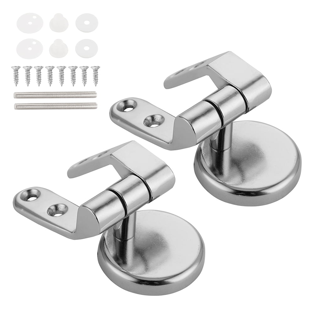 Harupink Replacement Chrome Toilet Seat Hinges Set Pair With Fittings Universal Mountings
