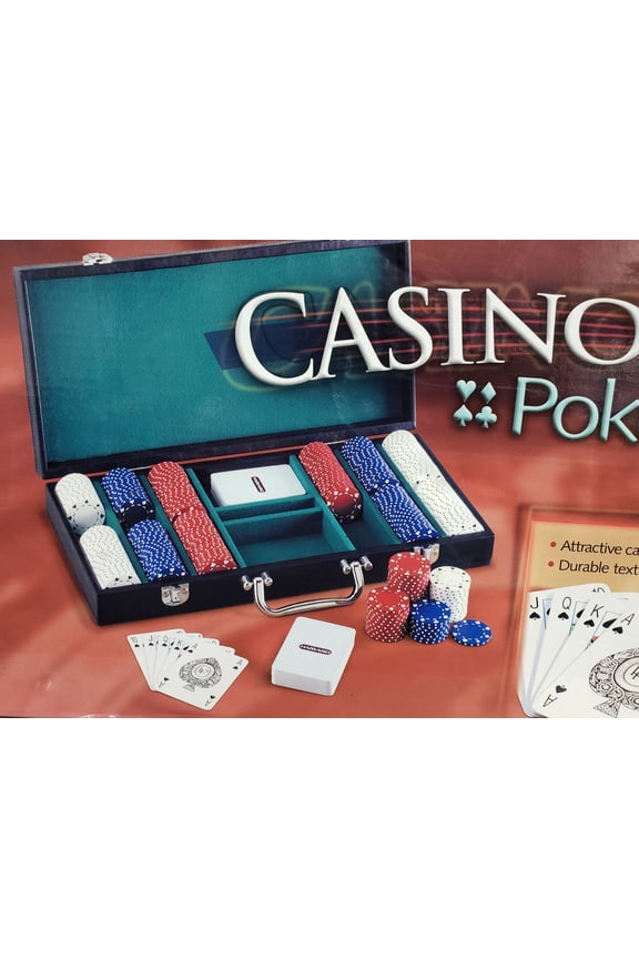 Casino-Style Poker Chips Deluxe Set With Chrome Handled Case 25690