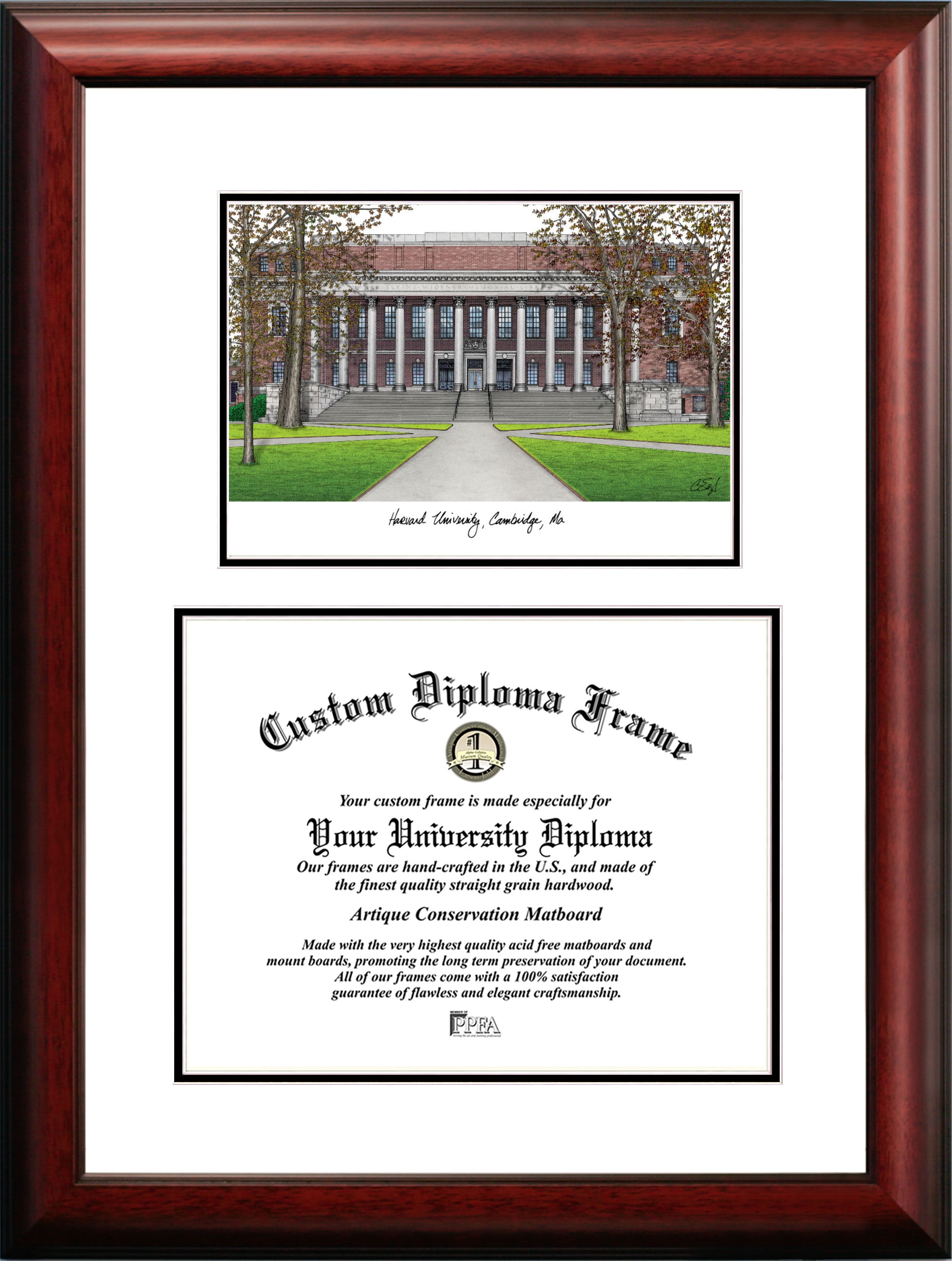 Harvard University 11" x 14" Scholar Diploma Frame