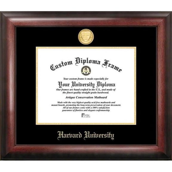 Harvard University Gold Embossed Diploma Frame