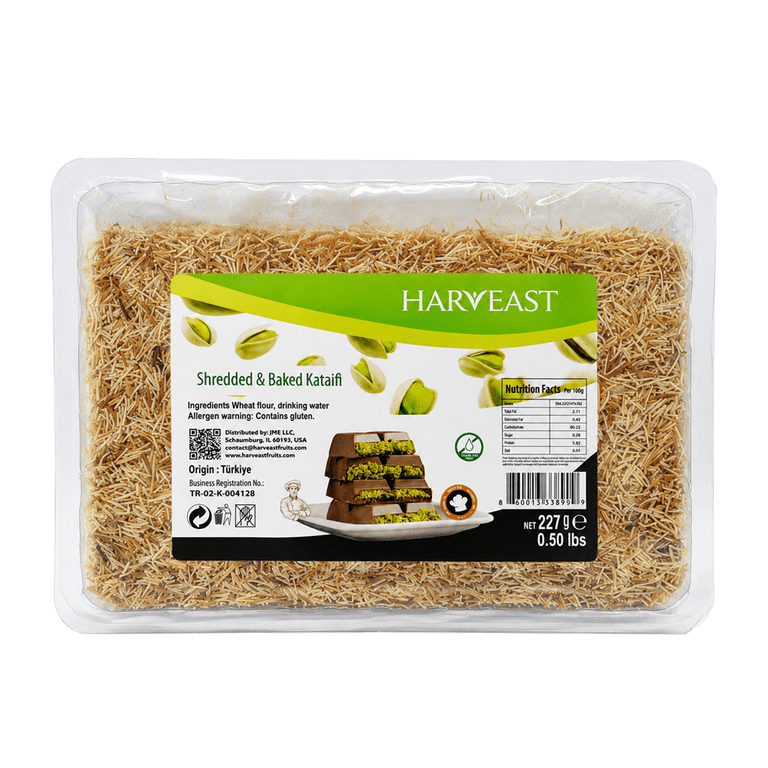 HARVEAST, Shredded and Baked Kataifi, 8 Ounces, Ready to Use