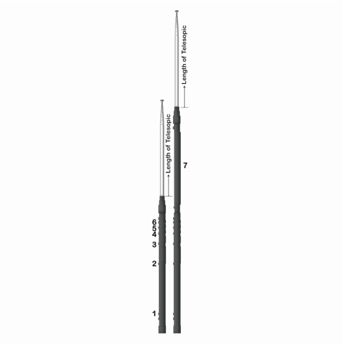 Harvest 1850 Multi-Band Portable Telescopic 1.8 - 50 Mhz (160 Meter To 6 Meter) Mobiel Antenna