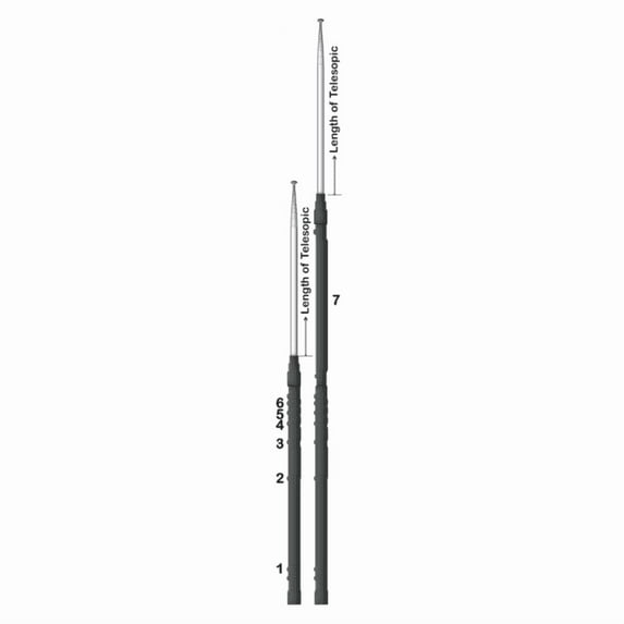 Harvest 1850 Multi-Band Portable Telescopic 1.8 - 50 Mhz (160 Meter To 6 Meter) Mobiel Antenna
