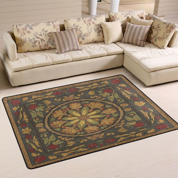 Harvest Abundance Soft Polyester Area Rug 36''x24'', Non Slip, Memory Foam, Water Absorbent