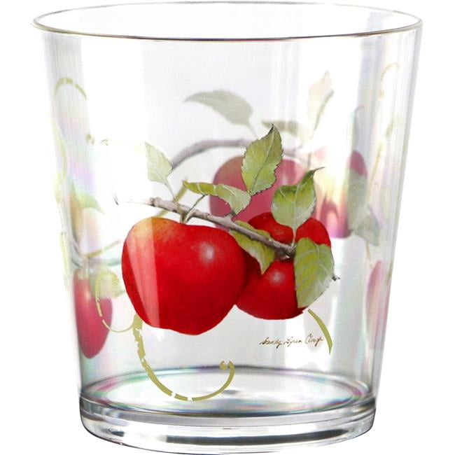 Harvest Apple 14 oz Clear Acrylic Drinking Glass Set of 6