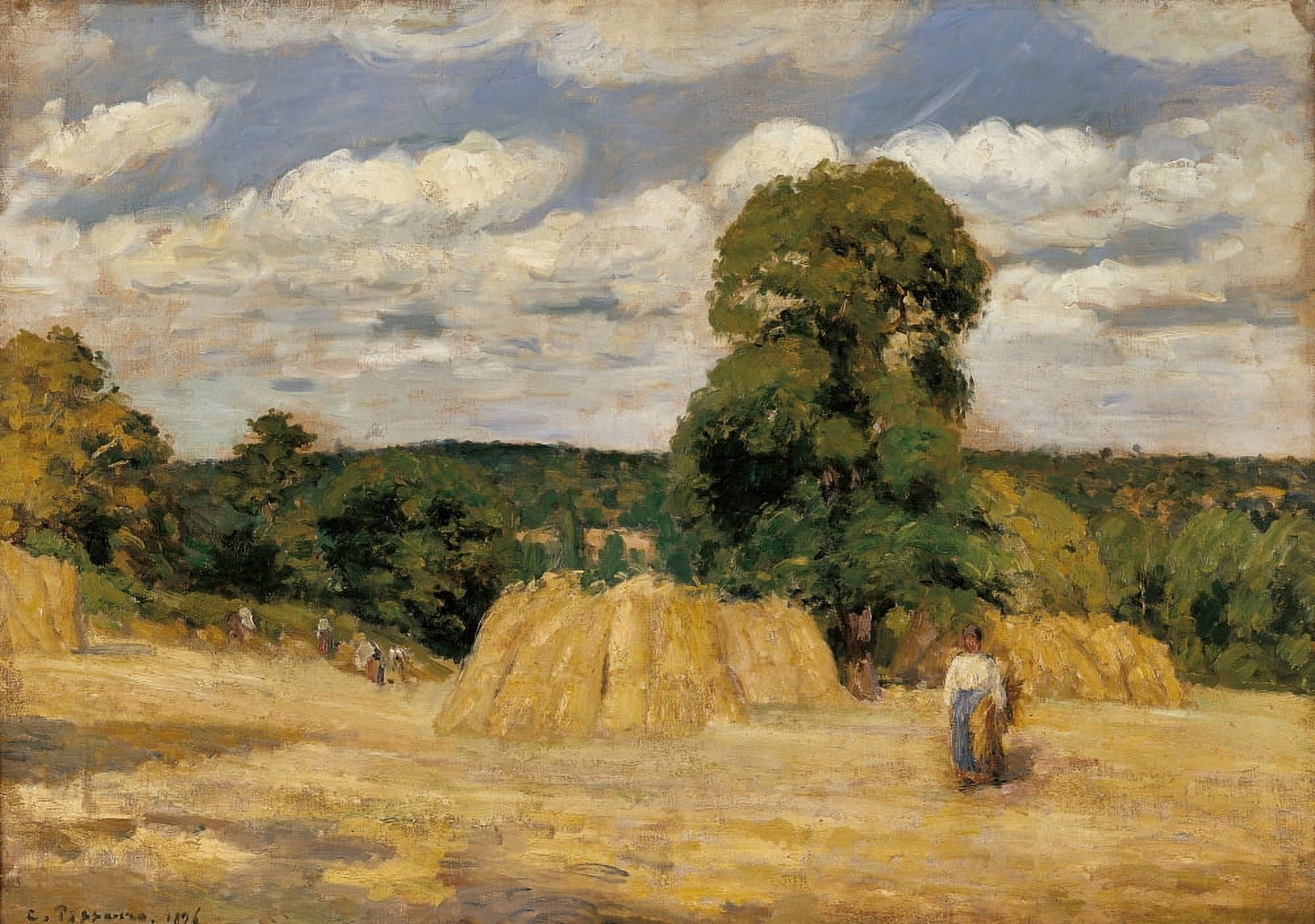 Harvest At Montfoucault Canvas Art - (36 x 24)