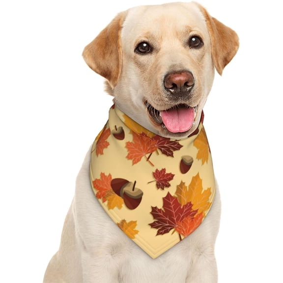 Harvest Autumn Leaves Fall Dog Bandana Scarf Triangle Bibs Pet Accessories Cat Kerchief
