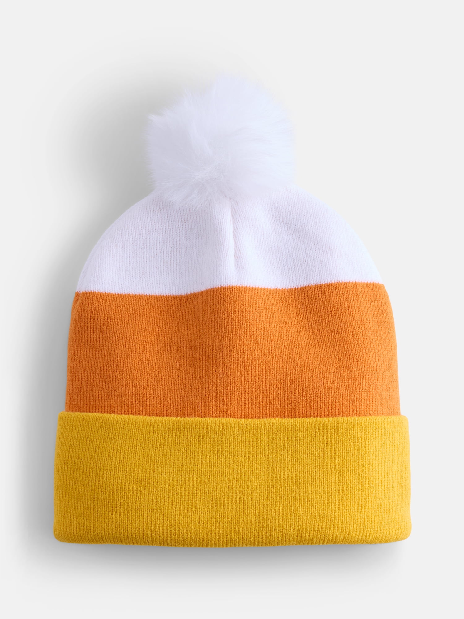 Women's Candy Corn Beanie Hat from Way To Celebrate, Orange/Yellow/White