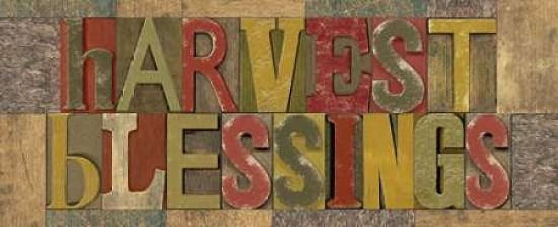 Harvest Blessings Printer Block Panel Canvas Art - Tara Reed (10 x 20)