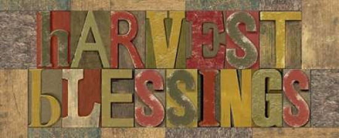 Harvest Blessings Printer Block Panel Canvas Art - Tara Reed (24 x 48)