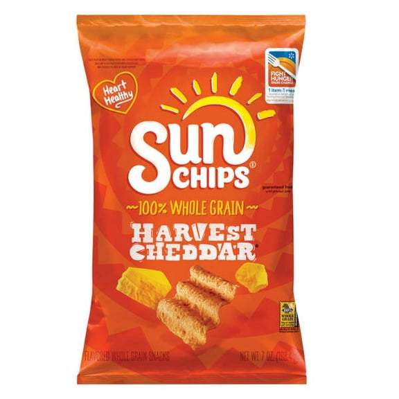 Harvest Cheddar Whole Grain SunChips, 7 oz- Pack of 5