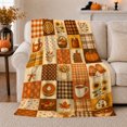 thumbnail image 1 of Harvest Collection Autumn Pumpkin Sunflower Pie, Cozy Festive Scene, Warm Flannel Blanket for Living Room and Family Room, Garden Lovers Thanksgiving Gift, Festive Home Decor, 1 of 9