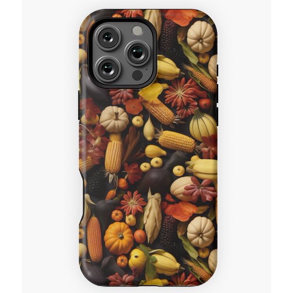 Harvest Cornucopia Pattern Fall Phone Case for iPhone 16 15 14 13 12 11 Pro Max