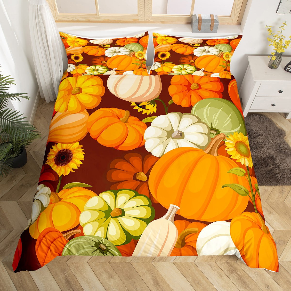 Harvest Duvet Cover Women Fall Bedroom Decor Bedding Set King Rustic ...