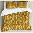 thumbnail image 1 of Harvest Duvet Cover Set Queen Size, Cereal Ears Rural Wheat Rye Field Pattern Agriculture Farmland Country Life, Decorative 3 Piece Bedding Set with 2 Pillow Shams, Mustard Yellow, by Ambesonne, 1 of 3