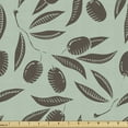 thumbnail image 1 of Ambesonne Harvest Fabric by the Yard Upholstery, Organic Olives and Branches, 1 Yard, Brown and Almond Green, 1 of 4