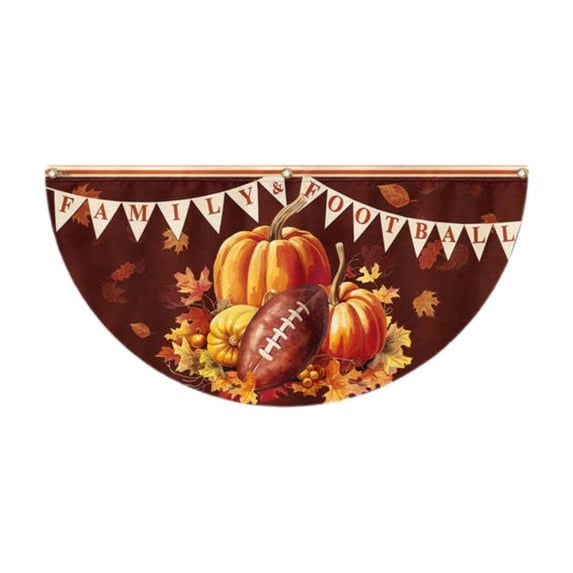Harvest Fan Garden Banner, Fan-Shaped Autumn Flag for Porch, Patio, Lawn, Walkway, Entryway and Outdoor Thanksgiving Decor