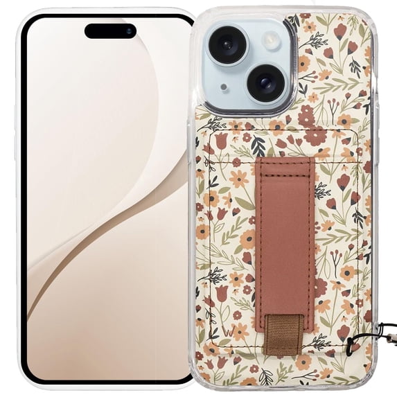 Walli Cases for iPhone 14 Case Aesthetic Magnetic Wallet Phone Case Card Holder, Holds up to 2 Cards - Cute, Trendy Phone Cover for Women fits iPhone 14, with Kickstand & Finger Strap