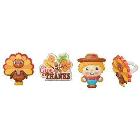 Harvest Friends Fall Thanksgiving Cupcake Rings - 24 pc