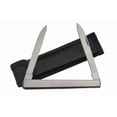 thumbnail image 1 of SZCO 4.5 Inch 2 Blade Harvest Fruit Knife Stainless Steel Folding Knife with Serrated & Plain Blades, Nylon Sheath, Utility Pocket Knife, 1 of 5