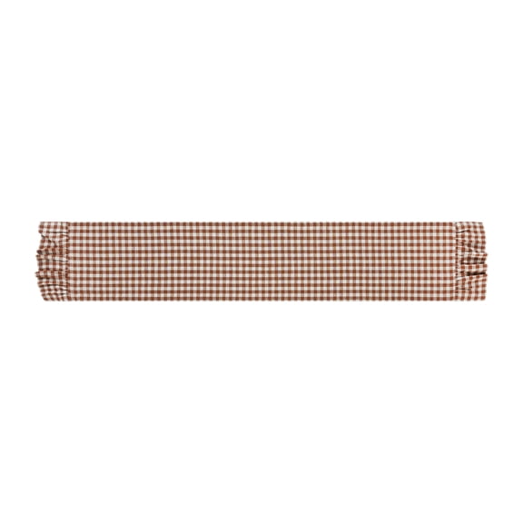 Harvest Gingham Ruffle 13" x 72" Table Runner - 100% Cotton, Rust Orange