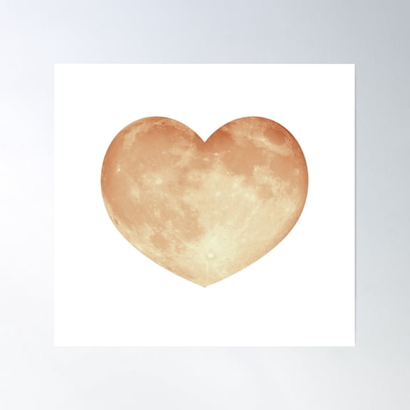 Harvest Heart Moon Poster Wall Art, Modern Wall Decor, 16x16 UNFRAMED