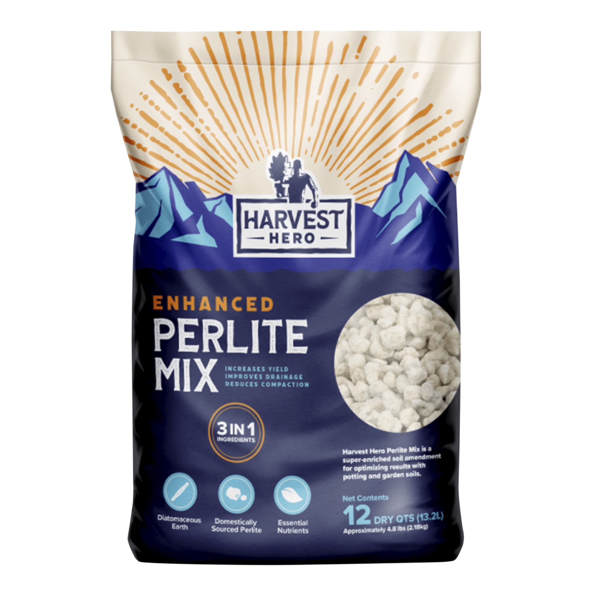 Harvest Hero Enhanced Perlite Mix 3in1 Potting Soil Blend Hemp and