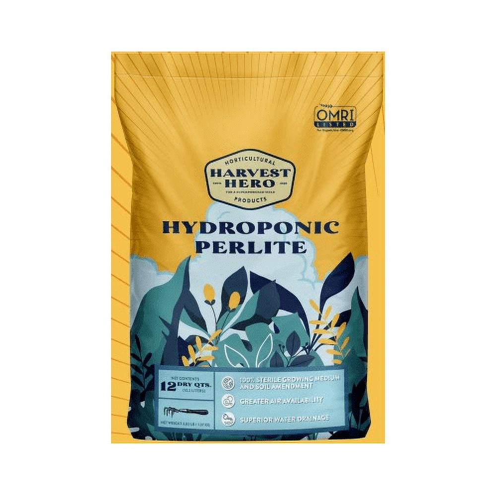 Harvest Hero Hydroponic Perlite for Potting Soil Mix, Root Cuttings, Containers and Indoor Gardens - Medium Grade - 3 Cubic Foot – 20 Pounds