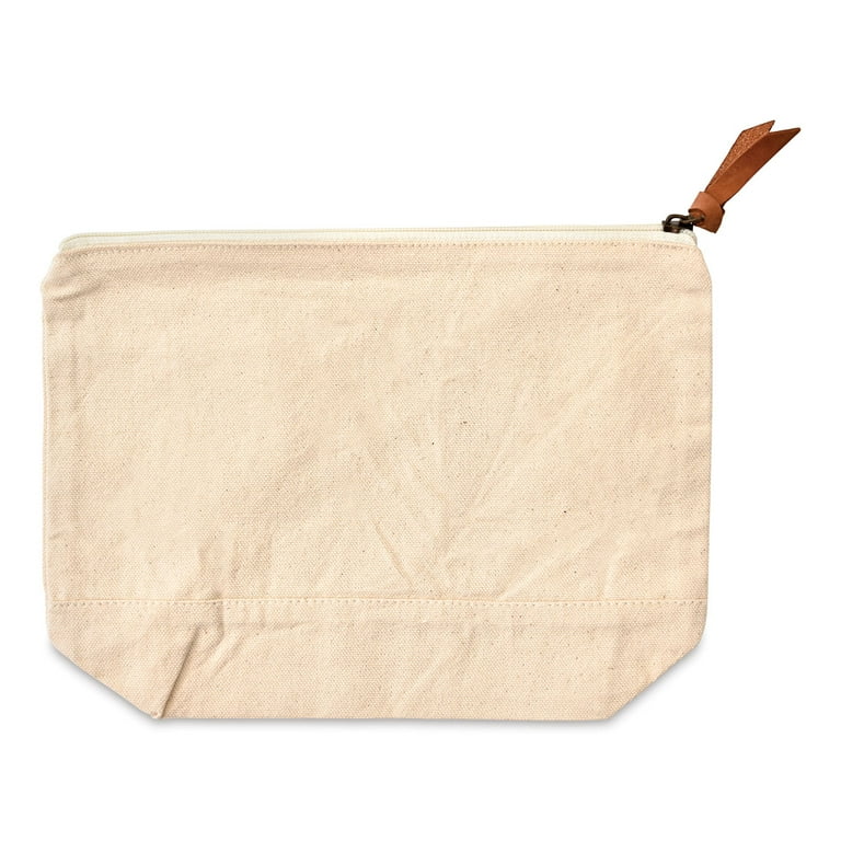 Natural Canvas Zipper Pouch