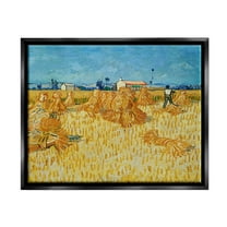 Harvest In The Provence Van Gogh Scenery Landscape Painting Jet Black Framed Art Print Wall Art