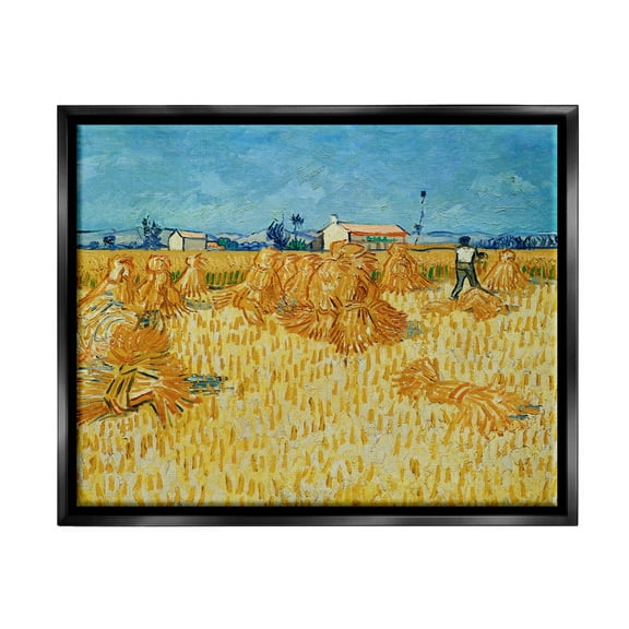 Harvest In The Provence Van Gogh Scenery Landscape Painting Jet Black Framed Art Print Wall Art