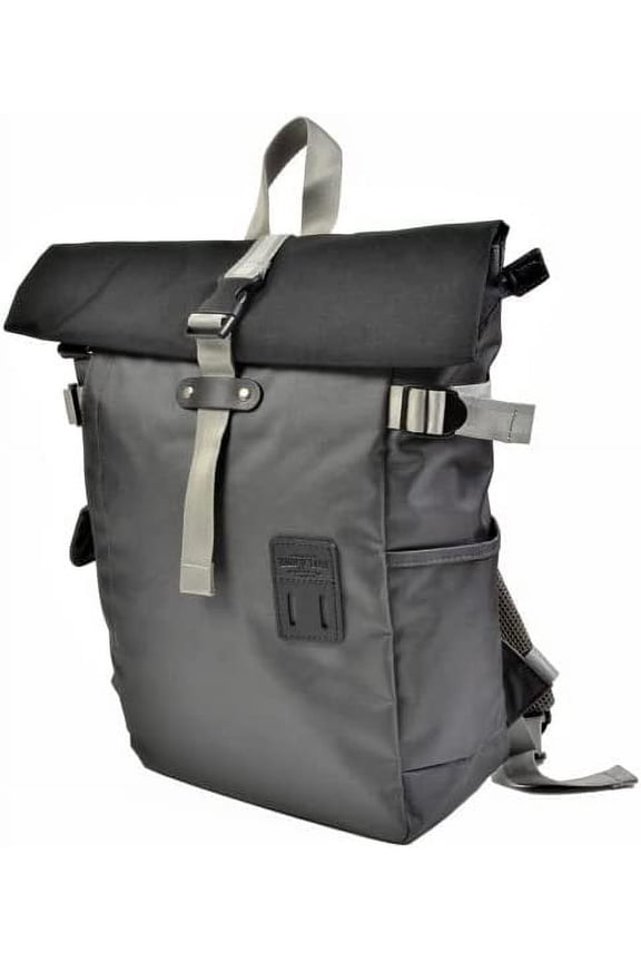 2-Tone Rolltop Backpack Casual Sports Everyday Outdoor Daypack Gun-Metal